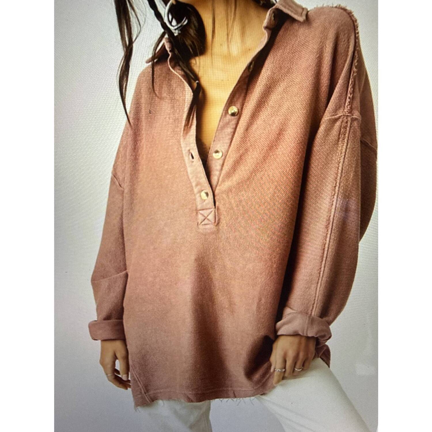 New Free People Willow Polo In Antique Oak